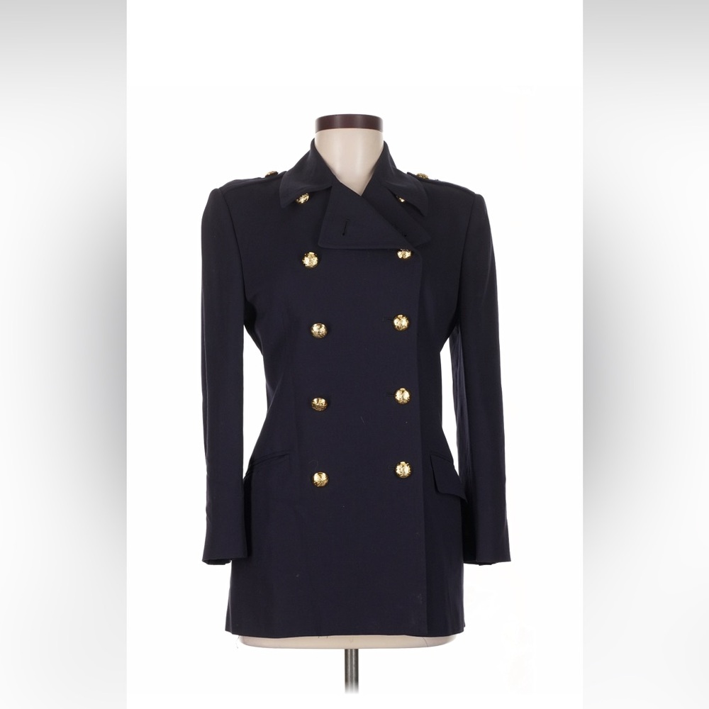 Ralph Lauren Collection 90s Navy Military Style  Blazer with Gold Buttons